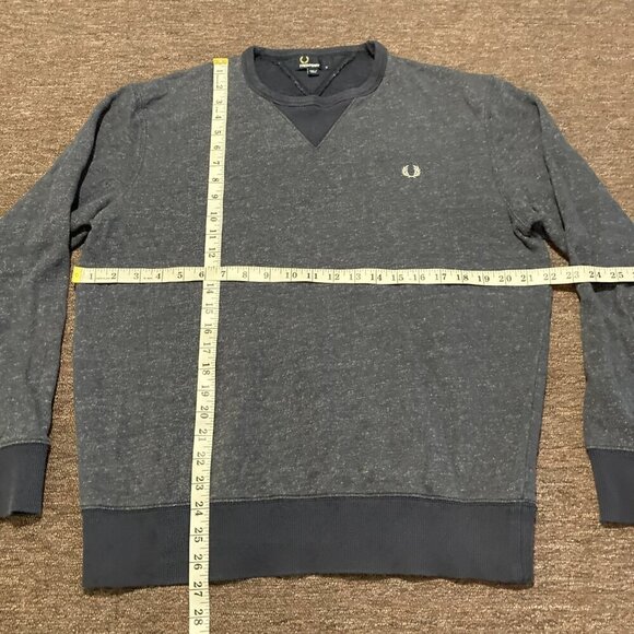 Fred Perry Sweater Jumper Pullover Sweatshirt Blue Crew Neck Men’s Size M Medium - Picture 7 of 9